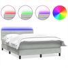 vidaXL Boxspringbett mit Matratze & LED Hellgrau 160x220 cm Samt 3317031 Bild 2