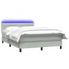vidaXL Boxspringbett mit Matratze & LED Hellgrau 160x220 cm Samt 3317031 Bild 3