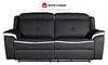 Relaxsofa Leder elektrisch 3-Sitzer ANGELIQUE - Schwarz & Weiß Bild 2