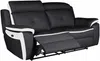 Relaxsofa Leder elektrisch 3-Sitzer ANGELIQUE - Schwarz & Weiß Bild 5