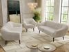 Wohnzimmerset, Möbelset PIRS 3-3-1, Armlehnen, Wellenfederung, schwarze Füße, Dreisitzer Sofas mit Sessel, Polstermöbel Set - Beige Cord Bild 4