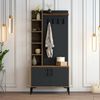 Dmora Eingangsmöbel Anja, Moderner Eingang, Wandgarderobe, Multifunktions-Aufbewahrungskonsole, 90x35h200 cm, Walnuss und Anthrazit Bild 4