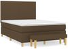 vidaXL Boxspringbett mit Matratze Stoff Dunkelbraun 140x200 cm Bild 2