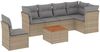 vidaXL 7-tlg. Garten-Sofagarnitur mit Kissen Beige Poly Rattan 3255996 Bild 2