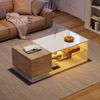Couchtisch B 105 x T 50 x H 36 cm mit LED-Beleuchtung, Stauraum, Hochglanz und Glasdetails Bild 2