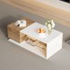 Couchtisch B 105 x T 50 x H 36 cm mit LED-Beleuchtung, Stauraum, Hochglanz und Glasdetails Bild 3
