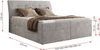 Boxspringbett DAGOS 120 x 200 cm mit Kopfteil, Lattenrost und Stauraum – Doppelbett mit Matratze & Topper T25 , stabile Konstruktion, Bettkasten, modernes Design - Hellgrau Schenille grob gewebt - H4 Bild 5