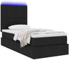 vidaXL Bett mit Stauraum und LED mit LED Schwarz 90 x 200 cm Polyester 3372329 Bild 3
