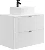 Vente-unique - ZEVINI Bathroom furniture set Holz, Platte Weiß - B 47 cm x H 60 cm x L 80 cm Bild 4
