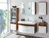 Badezimmer Hochschrank Rima Walnuss weiß Hochglanz 40x135 cm Bild 2