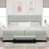 vidaXL Boxspringbett mit Kopfteil Hellgrau 200 x 200 cm Samt 3344534 Bild 3