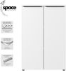 bümö Space Aktenschrank Holz, Mehrzweckschrank 81 cm breit in Graphit - Regal mit Türen für 3 OH, Büro Schrank klein als Möbel für Arbeitszimmer, Büroschrank, Bücherregal & Ordnerschrank, SPCAS3OH-547 Bild 2