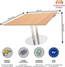 Rheinland Möbel Verkettungsplatte KONTI 120x130 cm – Erweiterungselement in Buche mit verchromtem Tellerfuß, Anbautisch für KONTI Konferenztische 280/400/520 cm, modernes Verbindungselement für Besprechungstische Bild 3