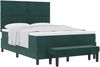 vidaXL Boxspringbett mit Kopfteil Dunkelgrün 190 x 140 cm Samt 3344579 Bild 2