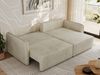 L-förmiges Ecksofa mit Armlehnen, für das Wohnzimmer, Schlaffunktion und Bettkästen, Wellenfeder am Sitz, losen Kissen - MESTO - Beige Velours - rechte Seite Bild 4