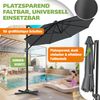 KESSER® Sonnenschirm Ampelschirm SUN Rund XL Ø330 cm Inkl. Windschtzseile & Abdeckung 7-Fach Verstellbar Drehbar Neigbar Kippbar Groß 360° Drehbar Gartenschirm mit Kurbel Sonnenschutz UV50+ Anthrazit, Ohne LED Bild 4