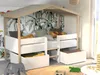 Vente-unique - SAROSI Bett Holz, PlatteHolz, Platte BeigeWeiß - B 99,8 cm x H 165,3 cm x L 213,5 cm Bild 2