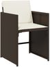 vidaXL 13-tlg. Garten-Essgruppe mit Kissen Braun Poly Rattan 3277892 Bild 5