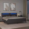 vidaXL Bettrahmen mit LED-Lichtleisten Grau 200x200 cm Kunstleder 3415009 Bild 4