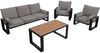 Gartenmöbel Set mit einem Tisch, Sofa und zwei Sesseln auf Metallbeinen, 5 Personen Sitzecke - ELBA 1 - grau Bild 5