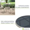 Juskys Polyrattan Gartentisch Yoro wetterfest - Balkontisch Ø 60 cm rund - Rattan Beistelltisch mit Glasplatte - kleiner Tisch für Balkon - Grau Bild 3
