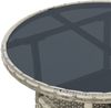 Juskys Polyrattan Gartentisch Yoro wetterfest - Balkontisch Ø 60 cm rund - Rattan Beistelltisch mit Glasplatte - kleiner Tisch für Balkon - Grau Bild 5
