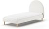 Polsterbett 90x200 und Polsterhocker MOON inkl. Lattenrost Boucle Stoff Weiß Bild 3