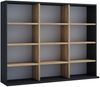VCM Standregal Megosa 919404 Anthrazit / Honig-Eiche H. 82 x B. 102 x T. 23 cm Bild 2