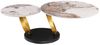 riess-ambiente Couchtisch DANCING RINGS 80cm weiß/braun - Keramik, Naturstein, rund, drehbar (Einzelartikel, 1-St), Ausgefallener Beistelltisch - ideal für moderne Wohn- und Schlafzimmer Bild 3
