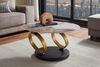 riess-ambiente Couchtisch DANCING RINGS 80cm weiß/braun - Keramik, Naturstein, rund, drehbar (Einzelartikel, 1-St), Ausgefallener Beistelltisch - ideal für moderne Wohn- und Schlafzimmer Bild 4