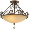 Feiss FE-CHATEAU-SF Deckenleuchte Chateau E27 60W Stahl, Glas; Bronze mokka B:39. 2cm Ø39. 2cm dimmbar Bild 2