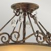 Feiss FE-CHATEAU-SF Deckenleuchte Chateau E27 60W Stahl, Glas; Bronze mokka B:39. 2cm Ø39. 2cm dimmbar Bild 3