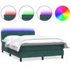 vidaXL Boxspringbett mit Matratze & LED Dunkelgrün 160x220 cm Samt 3317034 Bild 2