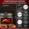 Gusseisen Set 8-teilig in Holzbox – Dutch Oven 4,5 l, Pfanne Ø 26 cm, Saucentopf, Zubehör & Rezeptbuch, ideal für Grill & Outdoor Bild 4
