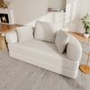 HAUSS SPOLE Schlafsofa aus Cordstoff,klappsofas mit schlaffunktion,klapsofabett mit Kissen, 2-in-1 Boden-Sofa, Schlafsofa mit rutschfester Unterseite, Multifunktionssofa Gästebett mit 3 Kissen Bild 4