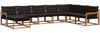 vidaXL Outdoor-Sofagarnitur mit Kissen 8 pcs Natürlich und Schwarz 3369739 Bild 2