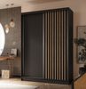 AX LIVING Cabinio Kleiderschrank 150 cm Schwarz mit Artisan Lamellen Bild 2