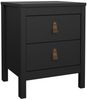 Calicosy 'BARCELONE' Nachttisch mit 2 Schubladen in mattem Schwarz, L43,8 cm - Schwarz Bild 3