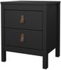 Calicosy 'BARCELONE' Nachttisch mit 2 Schubladen in mattem Schwarz, L43,8 cm - Schwarz Bild 2