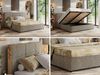 Premium Polsterbett LERIO CLASSIC 140 x 200 cm mit Stauraum, gepolstertem Kopfteil, Gasdruckfedern & Lattenrost - Modernes Design, Inkl. Lattenrost Multipocket Matratze - Grau Strukture - ELORI LUX Bild 2