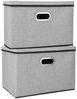 Youyijia Aufbewahrungsbox 2 Stück Aufbewahrungsbox mit Deckel Faltbox 45x30x30cm Grau Bild 5