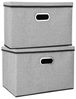 Youyijia Aufbewahrungsbox 2 Stück Aufbewahrungsbox mit Deckel Faltbox 45x30x30cm Grau Bild 4