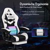 ALFORDSON Gaming-Stuhl Ergonomisch, Gamer Stühle mit Lendenwirbelkissen, Kopfstütze (1 St), Höhenverstellbar mit LED-Leuchten und 8-Punkt-Massagefunktion Bild 3