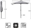 Sekey Sonnenschirm mit Kurbel und UV50+, knickbar, Aluminium hellgrau / natur, 210 x 140 cm Bild 3