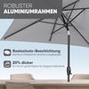 Sekey Sonnenschirm mit Kurbel und UV50+, knickbar, Aluminium hellgrau / natur, 210 x 140 cm Bild 4