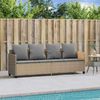 vidaXL Sonnenliege mit Kissen Beige Poly Rattan 368347 Bild 3