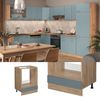 Herdumbauschrank R-Line Blau-Grau 60 cm , AP Eiche Vicco Bild 2