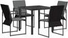 vidaXL Garten Essgruppe 5 pcs Schwarz und Anthrazit 80 x 80 x 73 cm 3448903 Bild 2