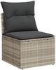 vidaXL 7-tlg. Garten-Sofagarnitur mit Kissen Hellgrau Poly Rattan 3222321 Bild 4