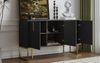 Modernes Sideboard, 3 Türen, schwarz/gold, verstellbare Regale, 138x40x80,5 cm Bild 4
